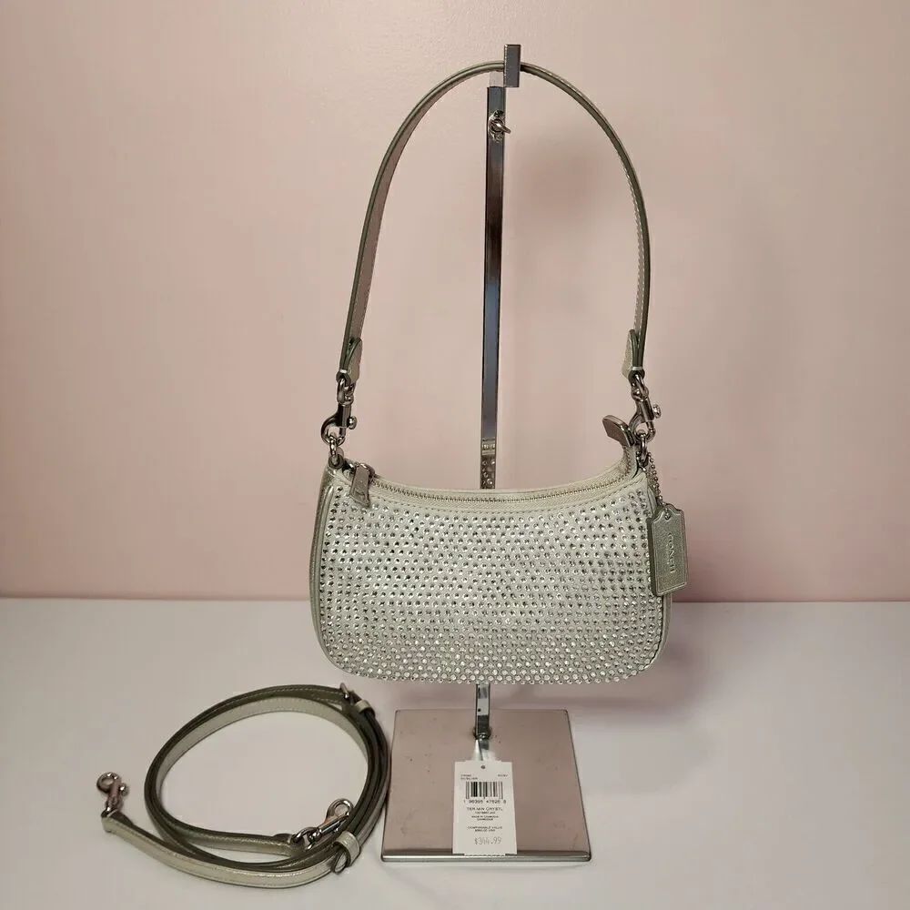 NWT Coach CW322 Teri Mini Crossbody Bag Silver Crystal